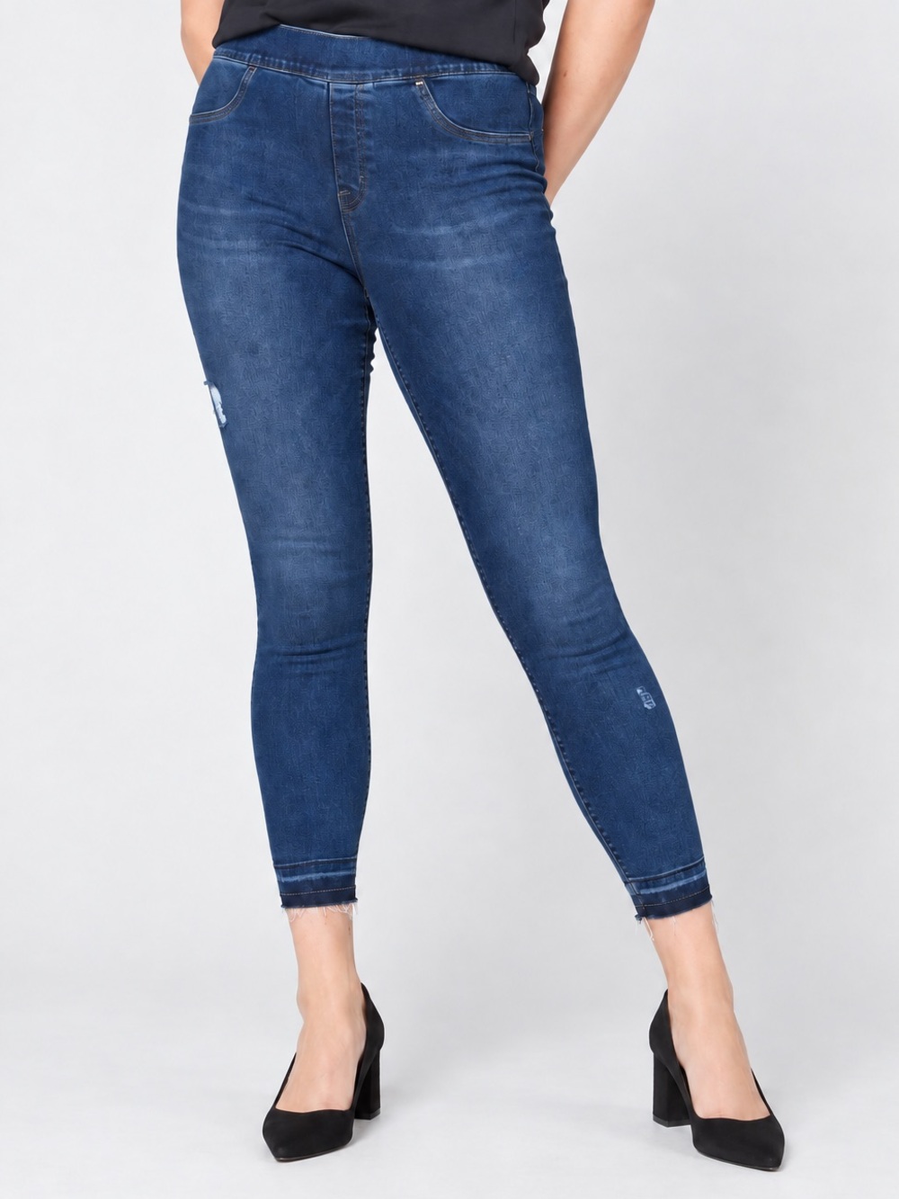 SPANX Distressed Ankle Skinny Jeans Medium Wash M 20203R